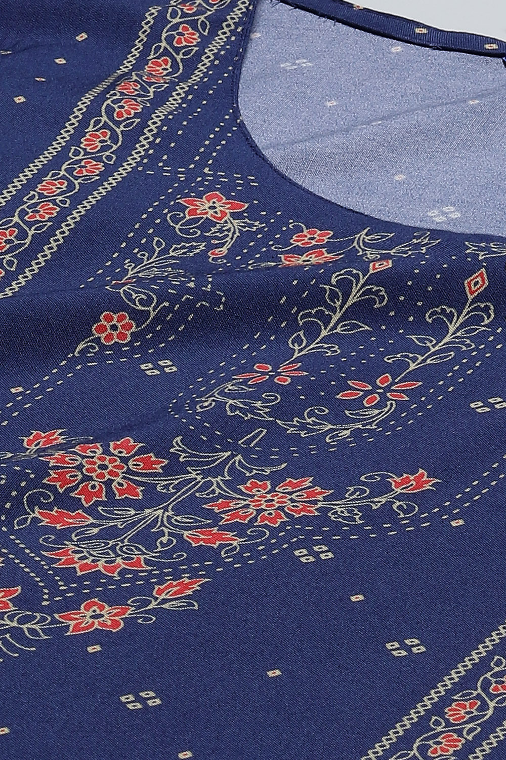 Indigo LIVA Straight Kurta image number 1